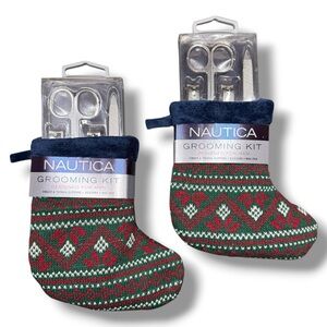 2 Pk NAUTICA Nail Care‎ Grooming Kit for Men – 4 pc Set in a Christmas Stocking